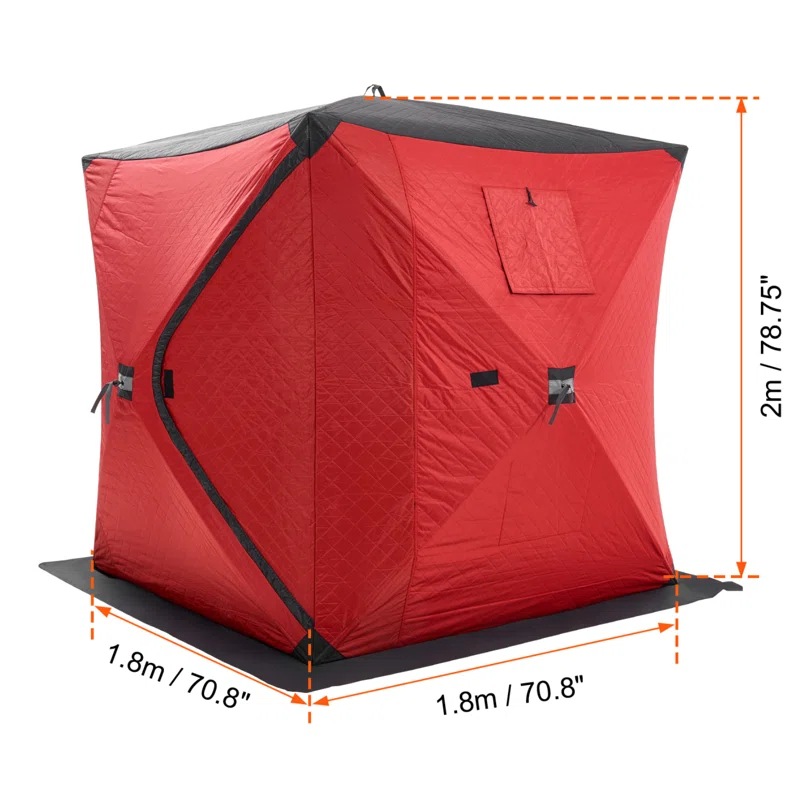 3-4 Person Ourdoor Portable Ice Shelter Pop-Up Ice Fishing Shanty Tent