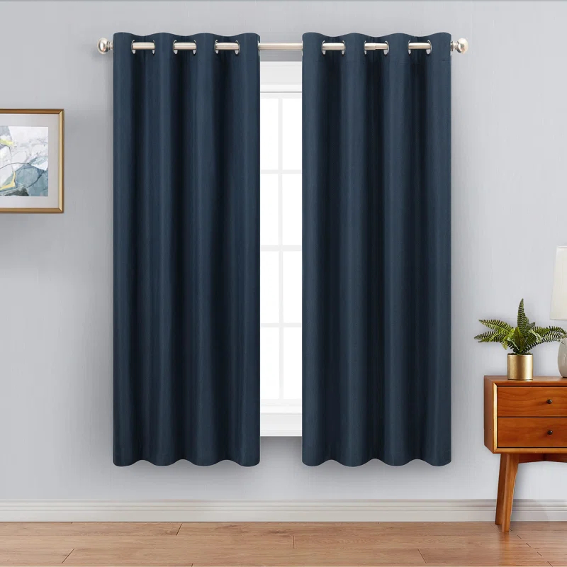 Nautica Nautica Synthetic Solid Color Blackout Thermal Rod Pocket Curtain Panels (Set of 2)