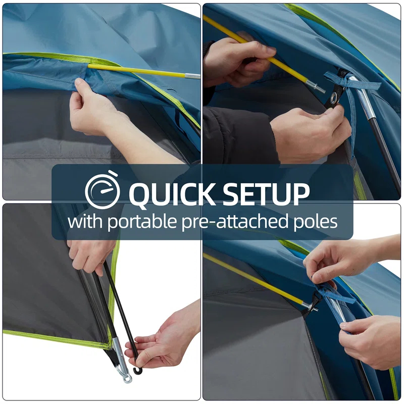 NATIONAL WINDOW Camping Tent 4/8 Person Waterproof Quick Set Up Folding Outdoor Backpacking Tent 4 Person Family Hiking