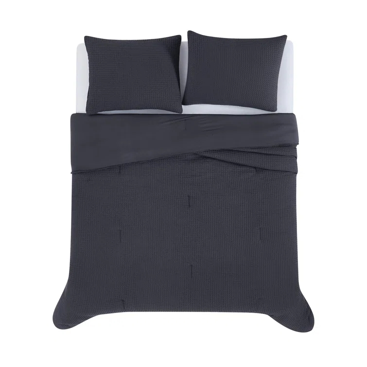 Truly Soft Textured Waffle Weave Comforter Set