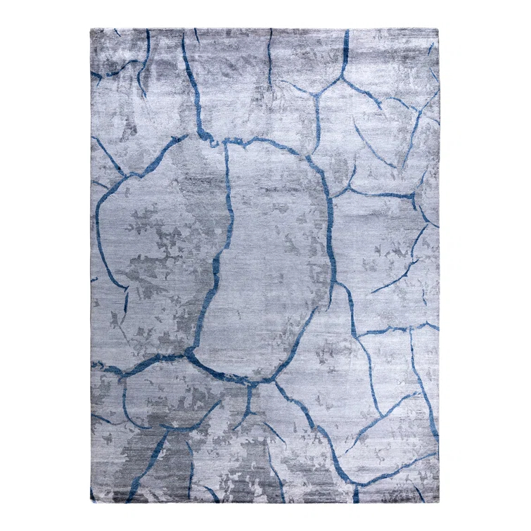 Solo Rugs Modern One-of-a-Kind Hand-Knotted Area Rug - Gray, 9' 1" x 12' 1" | Wayfair