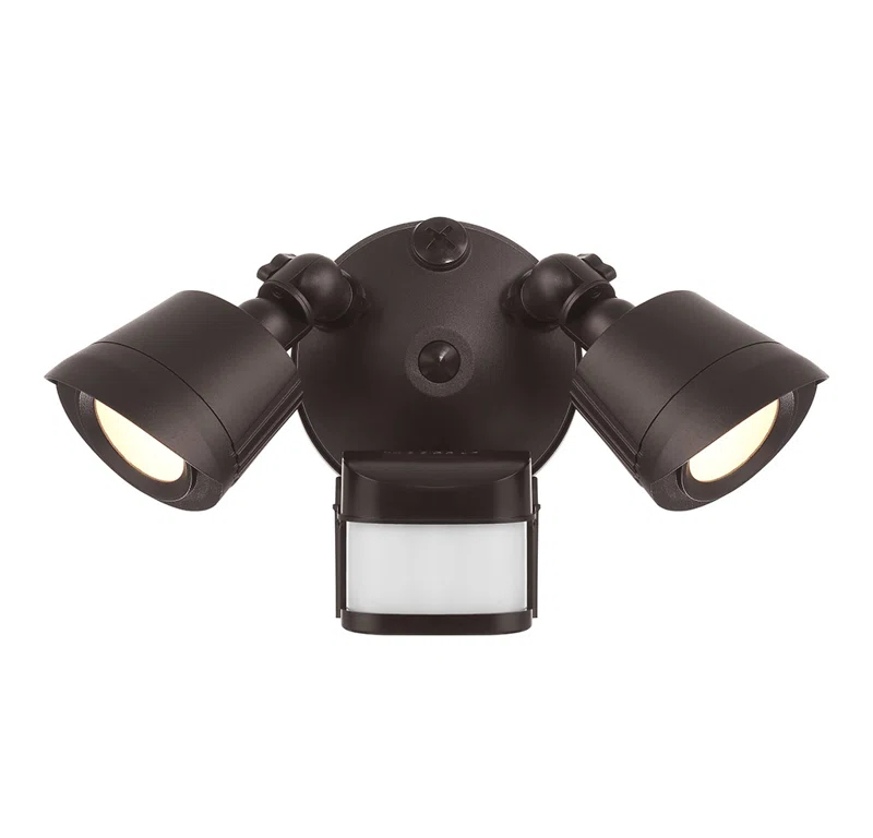 120 Watt 2 - Head LED Hardwired Dusk to Dawn Outdoor Security Flood Light with Motion Sensor