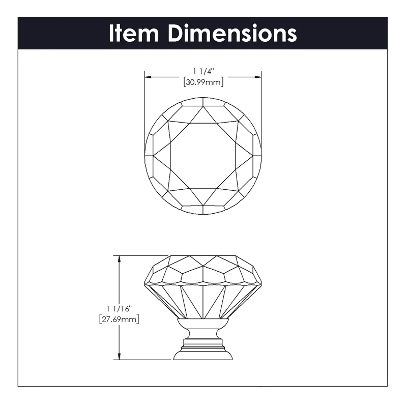 Hickory Hardware Heritage Designs Kitchen Cabinet Knobs 1-1/4" Glass Knob for Doors, Drawers and Dressers (Set of 10)