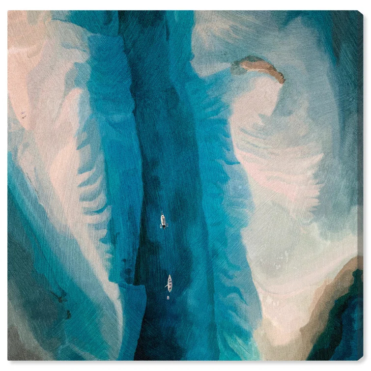 Art Remedy Deep Blue Kayak Canvas Colorful Abstract Wall Art by Art Remedy