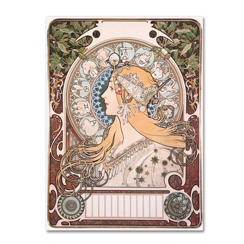 Trademark Fine Art " Zodiac " by Alphonse Mucha