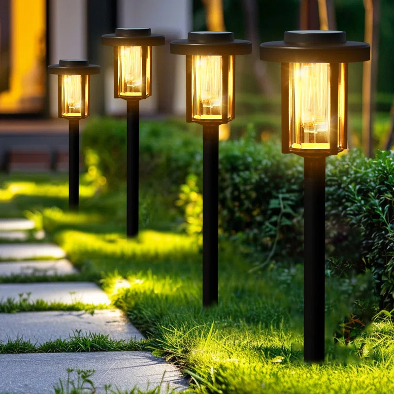 gigalumi 8 Pack Solar Pathway Lights for Garden and Walkway, IP65 Waterproof Outdoor Landscape Lighting, Warm White Solar Powered Decor