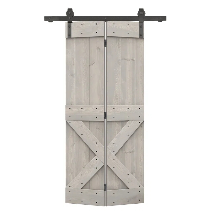 Calhome 84'' Solid Wood Barn Doors Painted