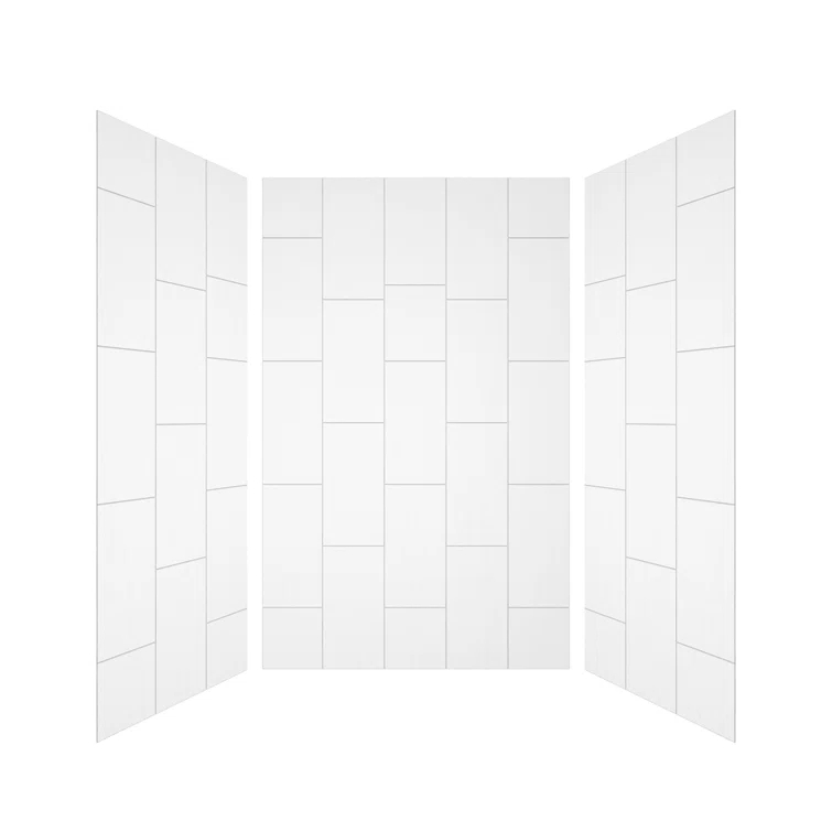 CASAINC 60"W 75/96"H Glue Up SMC Shower & Tub Wall Panel Surround,0.138 Thick,Cuttable,Quick Install