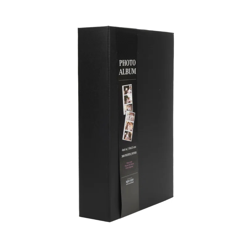 Ebern Designs New View Gifts Classic Black Photo Album, Holds 3 Photos Per Page, 4"X6" Photos