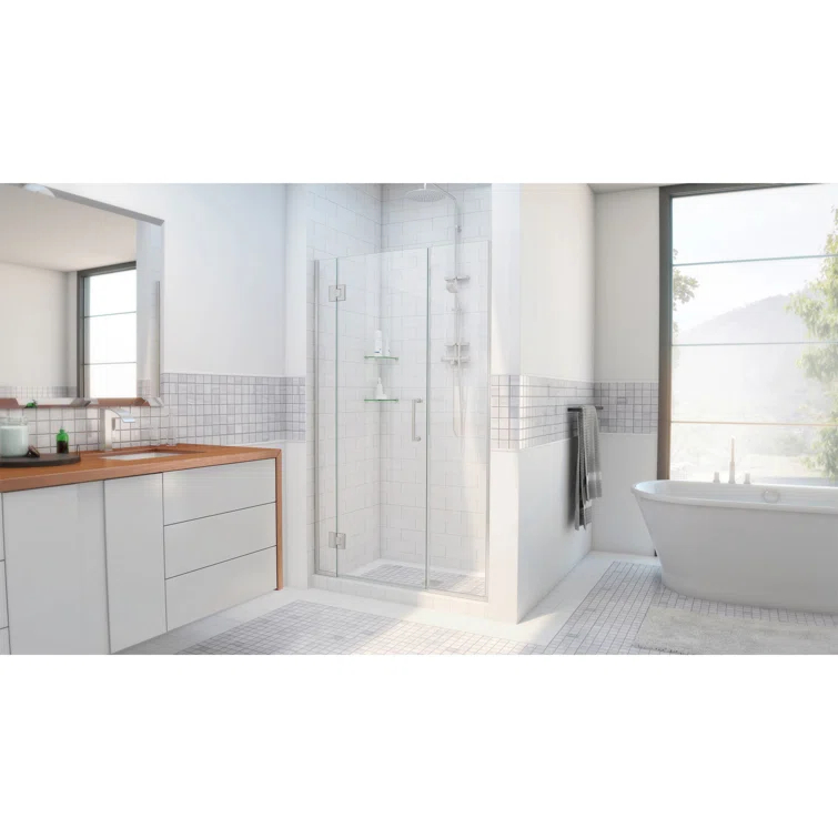DreamLine Unidoor-X 58" W x 72" H Hinged Frameless Shower Door D1302272-04
