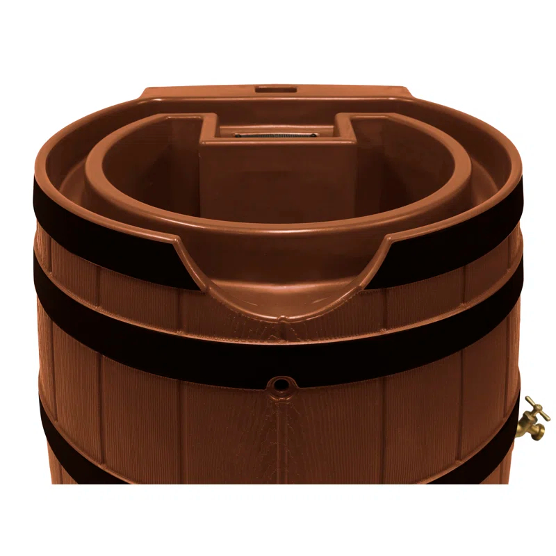 Good Ideas Good Ideas 65 Gallons Resin Drainable Dual Overflow Rain Barrel