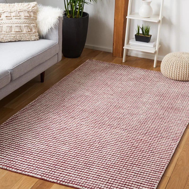 Abstract Hand Tufted Wool Checkered Rug