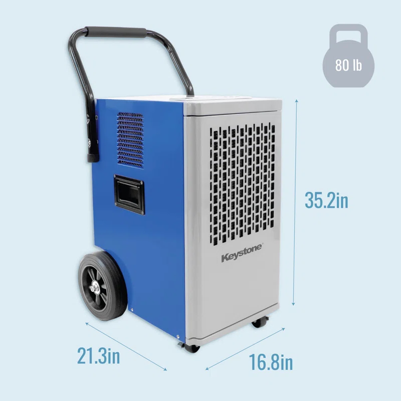 Keystone 110 Pints Commercial Dehumidifier for Rooms up to 2000 Sq. Ft.