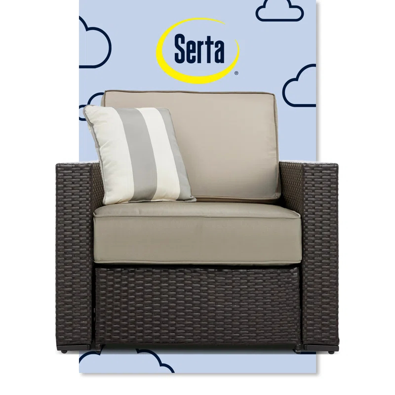 Serta Laguna Outdoor Patio Furniture Collection Arm Chair, Brown Wicker