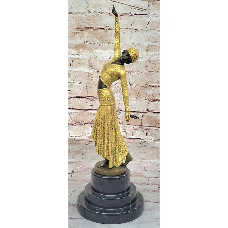 Bungalow Rose Bronze Sculpture  D.H.Chiparus  Art Deco Egyptian Dancer Statue Figurine Artwork