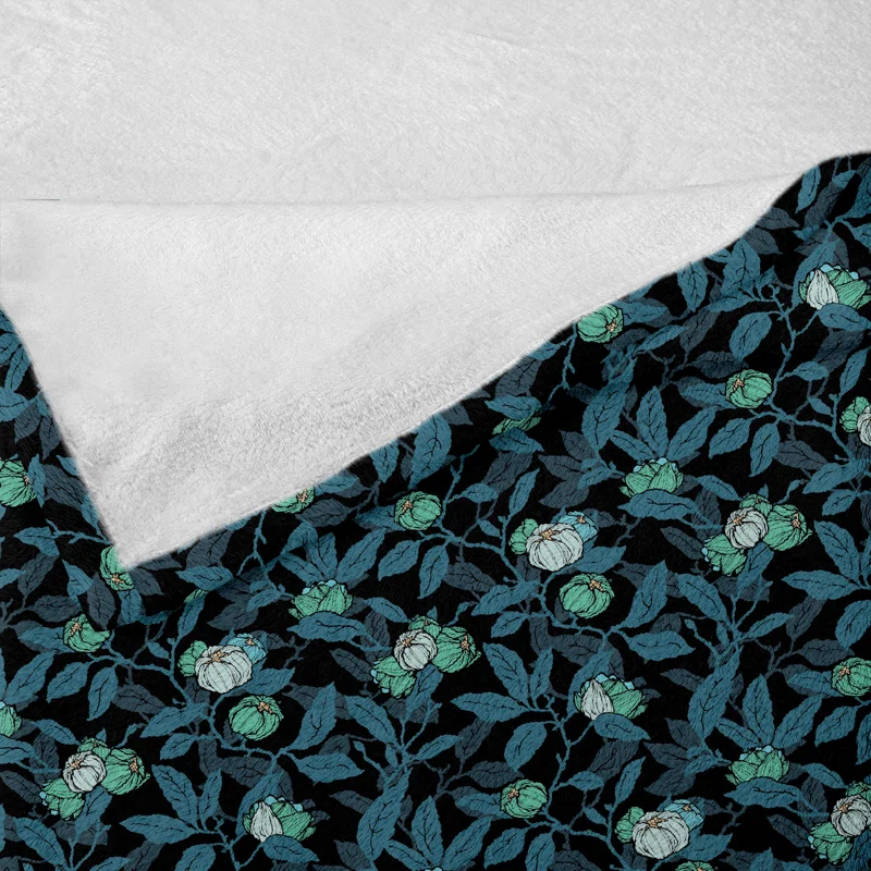 Ambesonne Botanical Fleece Throw Blanket Flourishing Flowers Twigs Multicolor