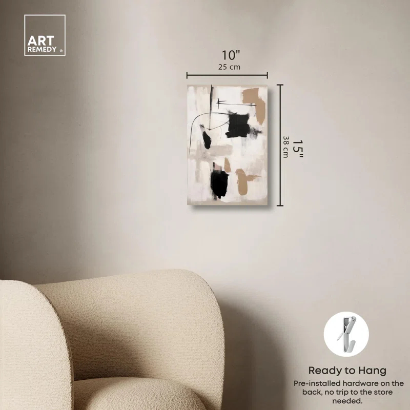 Art Remedy Strings in Abstraction Canvas Muted Abstract Wall Art by Art Remedy