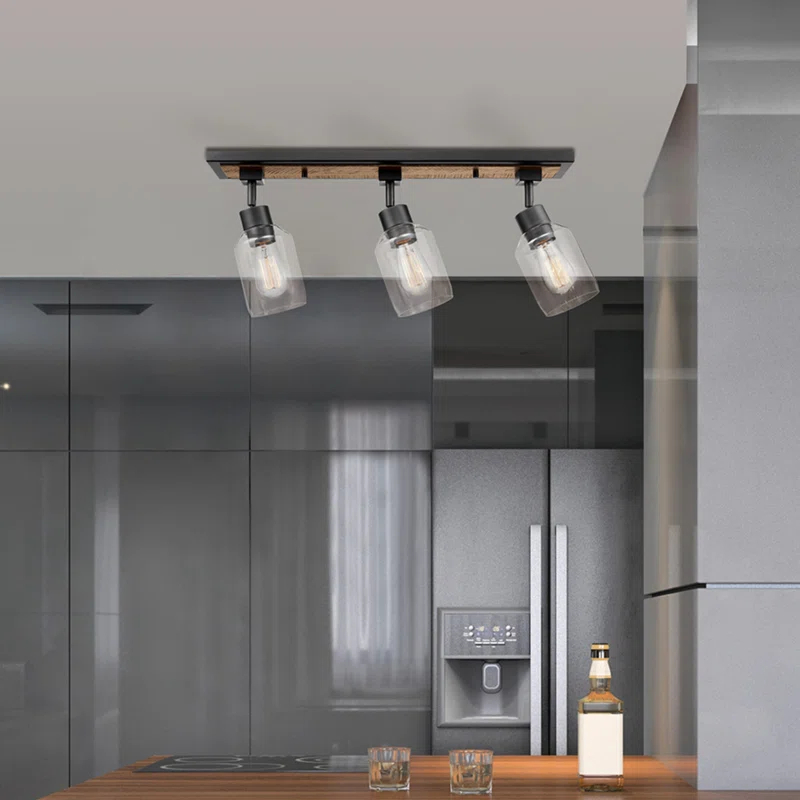 Griffith 25'' 3 -Light Fixed Track Track Kit with Dimmable and Adjustable Head