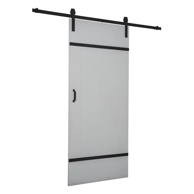 Renin 36'' x 84'' Semi-Solid Paneled Low-Gloss with Installation Hardware Kit Barn Door