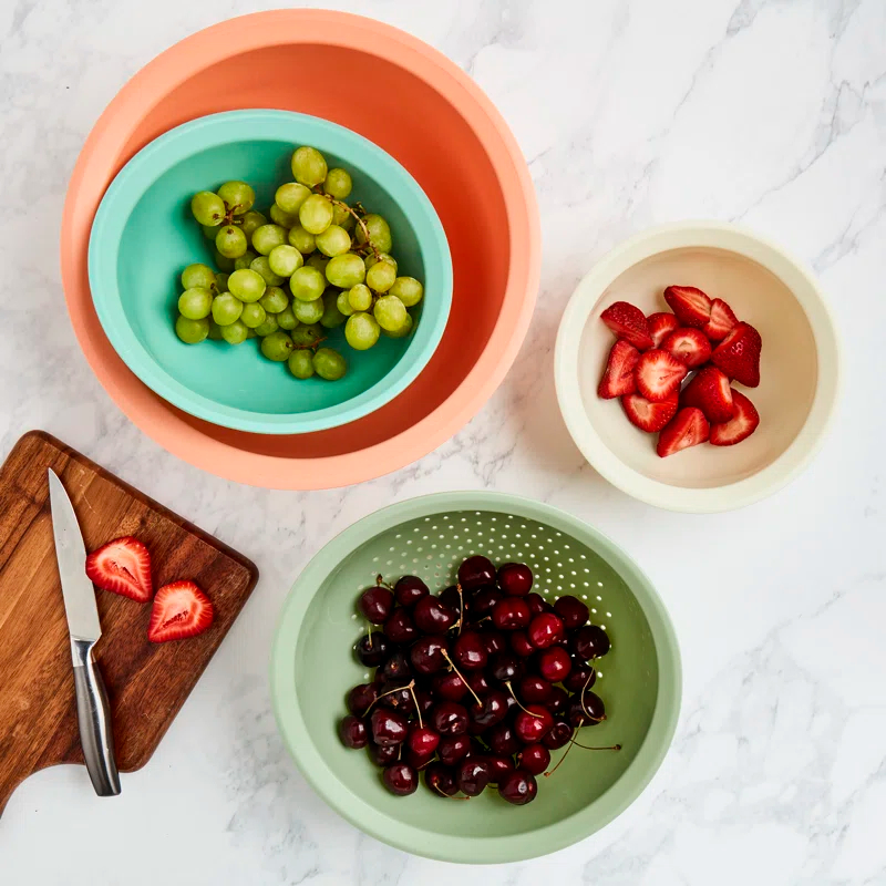 Basic Essentials 4pc Mixing Bowls & Colander Set | Wayfair