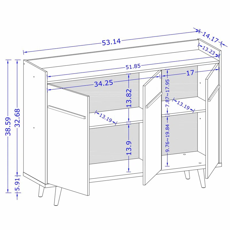 George Oliver Delaini 53.54" Wide Sideboard