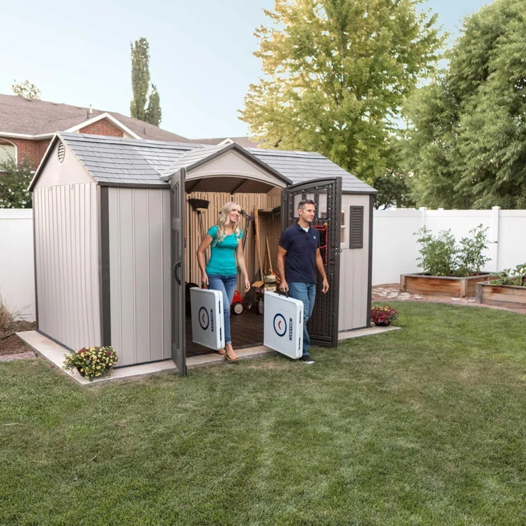 Lifetime Lifetime 12.5 Ft. x 8 Ft. High-Density Polyethylene (Plastic) Outdoor Storage Shed with Steel-Reinforced Construction