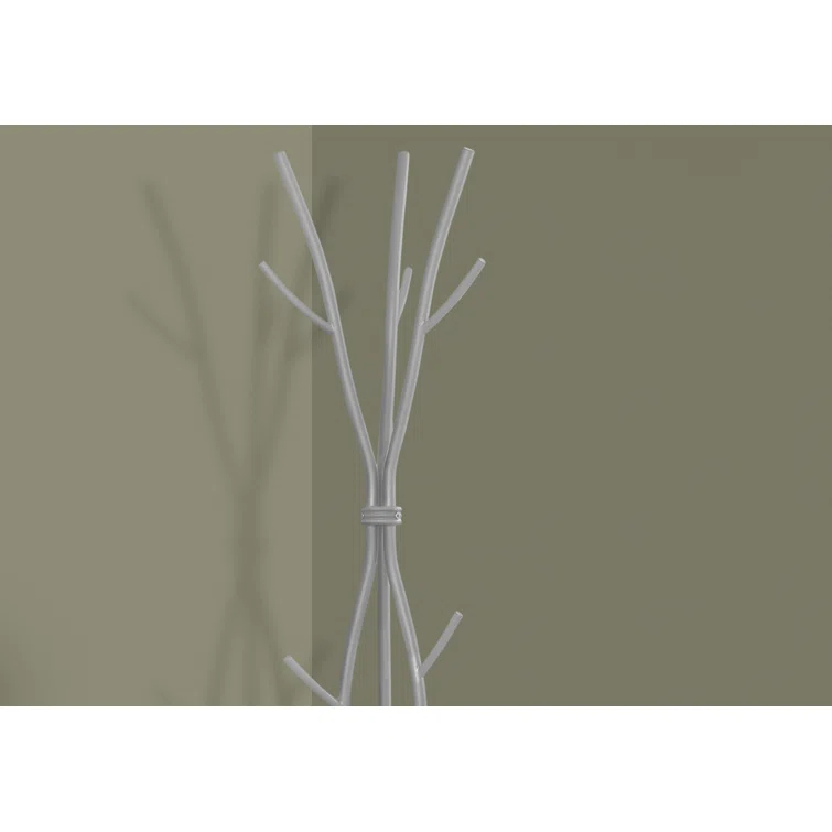 Zipcode Design™ 74"H Bedroom Coat Rack Metal Hall Tree Freestanding 11 Hooks Coat Rack Umbrella Stand