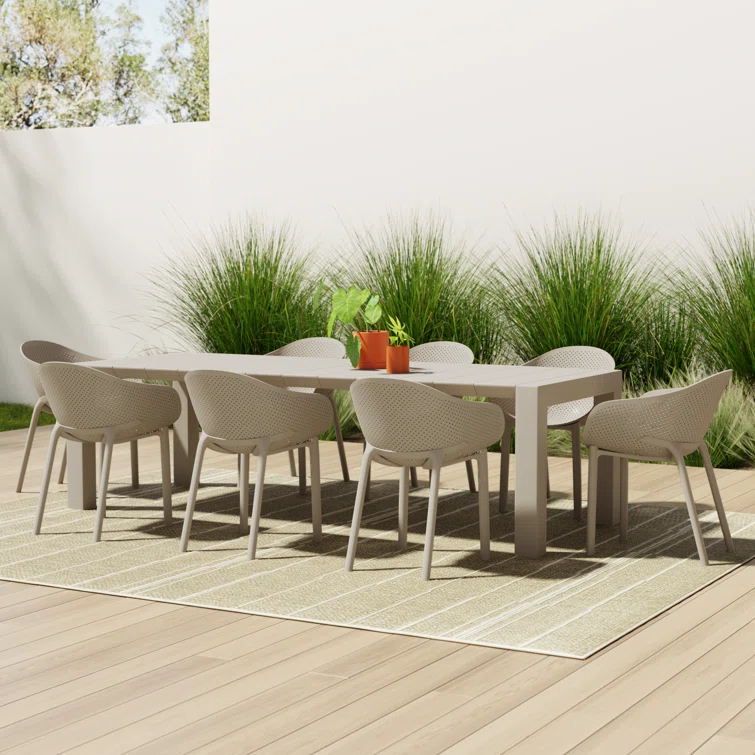 Farrah 102'' Rectangular 8 - Person Outdoor Dining Set