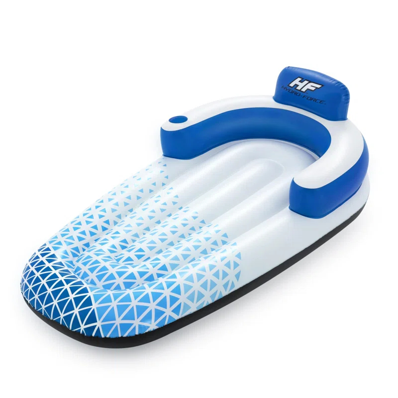 Bestway Bestway Hydro Force: Indigo Wave Pool Lounge 72" x 42"  - Inflatable Pool Accessory, Built-In Cupholder, Water Float