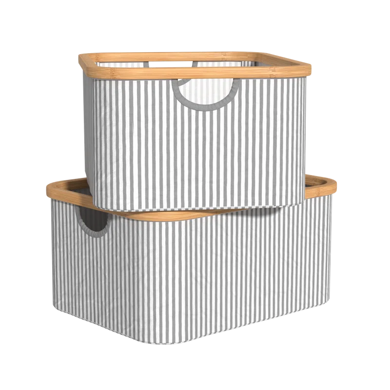 ClosetMaid Bamboo Frame Fabric Laundry Storage Bins, 2-Pack