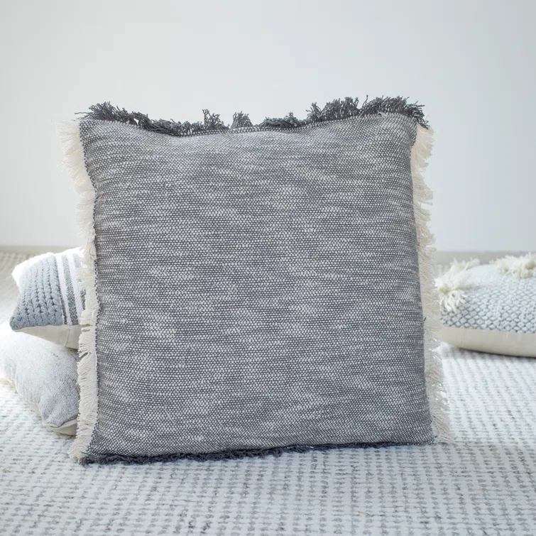 Rajani Home Jessei Fringed Cotton Throw Pillow