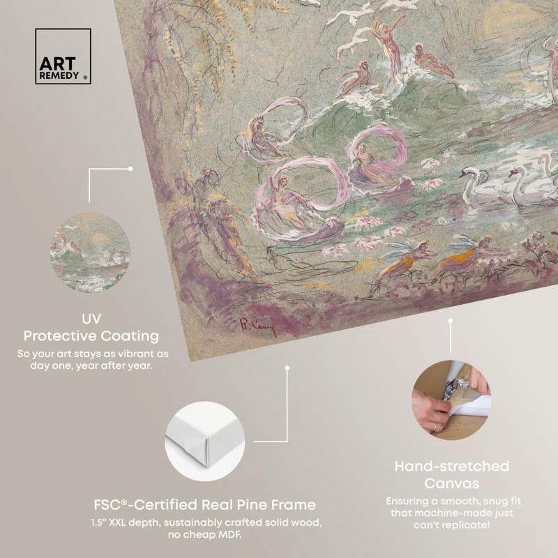 Art Remedy Lake Scene with Fairies Canvas Classic Landscape Art by Art Remedy