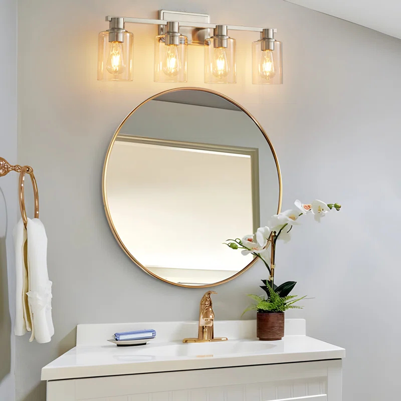4 - Light Dimmable Vanity Light Mirror Headlights