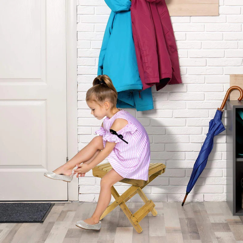 Sorbus Sorbus Bamboo Folding Step Stool Bench