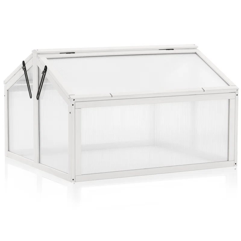 MCombo 35.4" W x 31.5" D Double Box Wooden Greenhouse Cold Frame