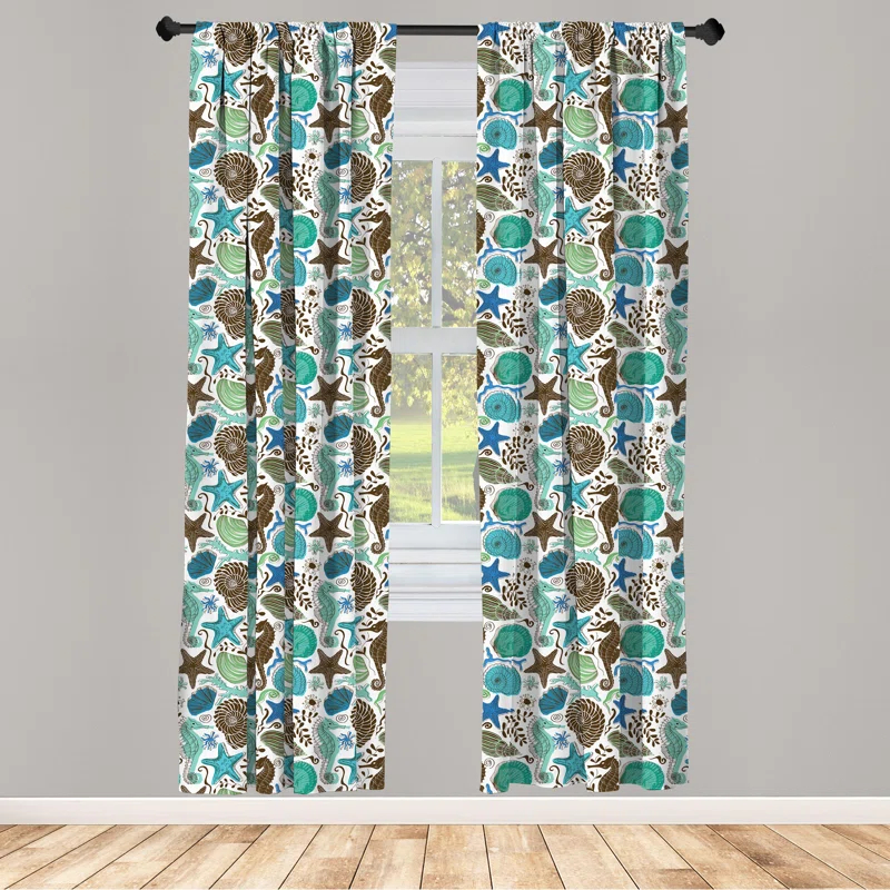 Ambesonne Ambesonne Semi-Sheer Rod Pocket Sliding Panel (Set of 2)
