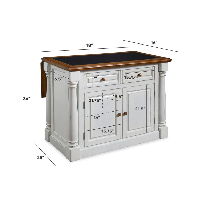 Home Styles Monarch Granite Top Kitchen Island