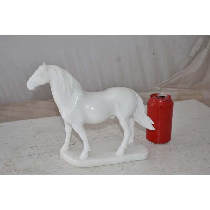 Standing Horse Made of White Marble Size: 11" x 5" x 9"H