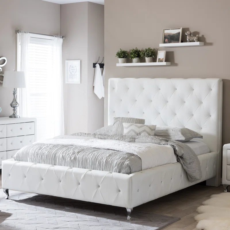 House of Hampton® Sanjuana Vegan Leather Platform Bed