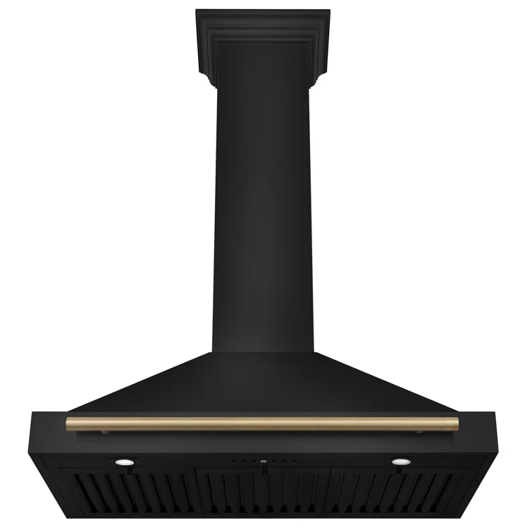 ZLINE ZLINE 36 in. Autograph Edition Black Stainless Steel Wall Mount Range Hood W/ Accent Handle BSKB4Z-36-CB