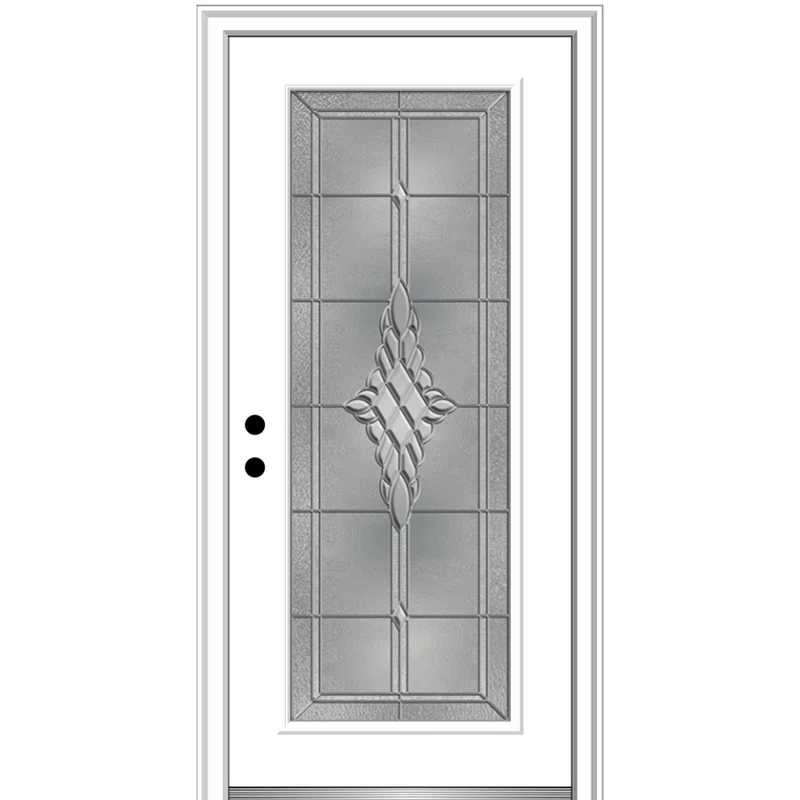 MMI DOOR Grace 81.75'' Glass Fiberglass Front Entry Doors