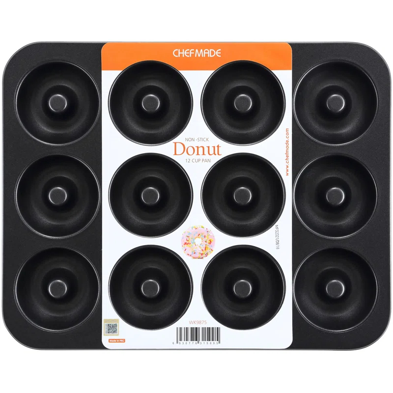CHEFMADE CHEFMADE 12 Cavity Donut Pan Ring Doughnut Baking Pan