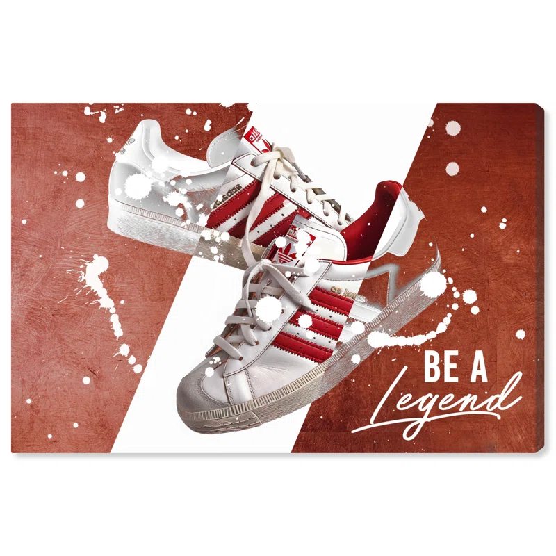 Art Remedy Be A Legend Red Sneaker Pair Canvas Mancave Art by Art Remedy
