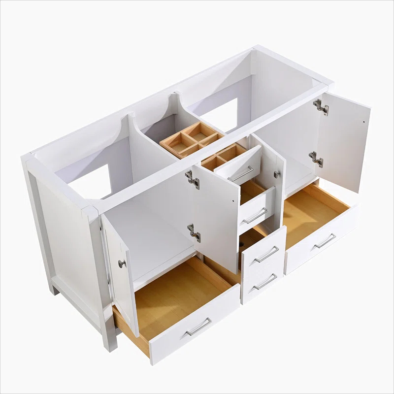 DSUNNER 60 in Bathroom Vanity without Top and Sink, 60 inch Modern Freestanding Bathroom Storage Only