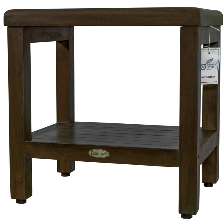 Decoteak Eleganto, Teak Shower Bench, Teak Wood Shower Bench, Teak Shower Bench, Teak Shower Stool