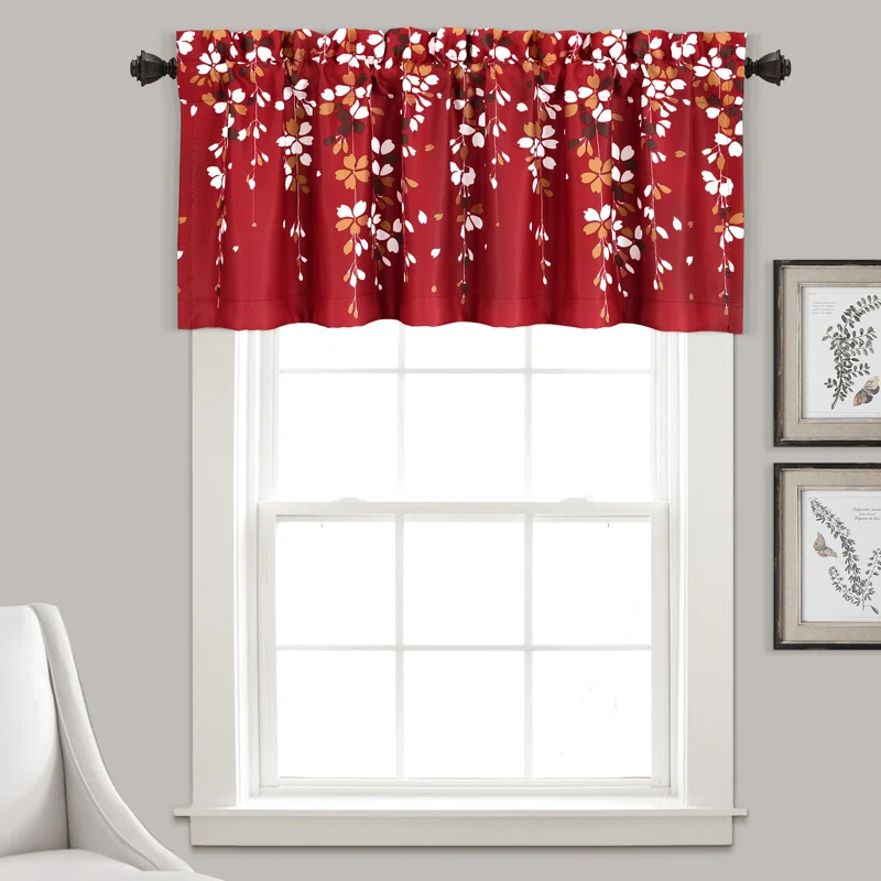 Lush Decor Floral Tailored 52'' W Window Valance