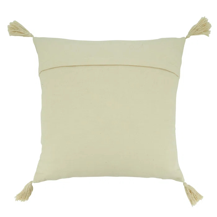 Saro Gianni Collection Tassels Cotton Throw Pillow