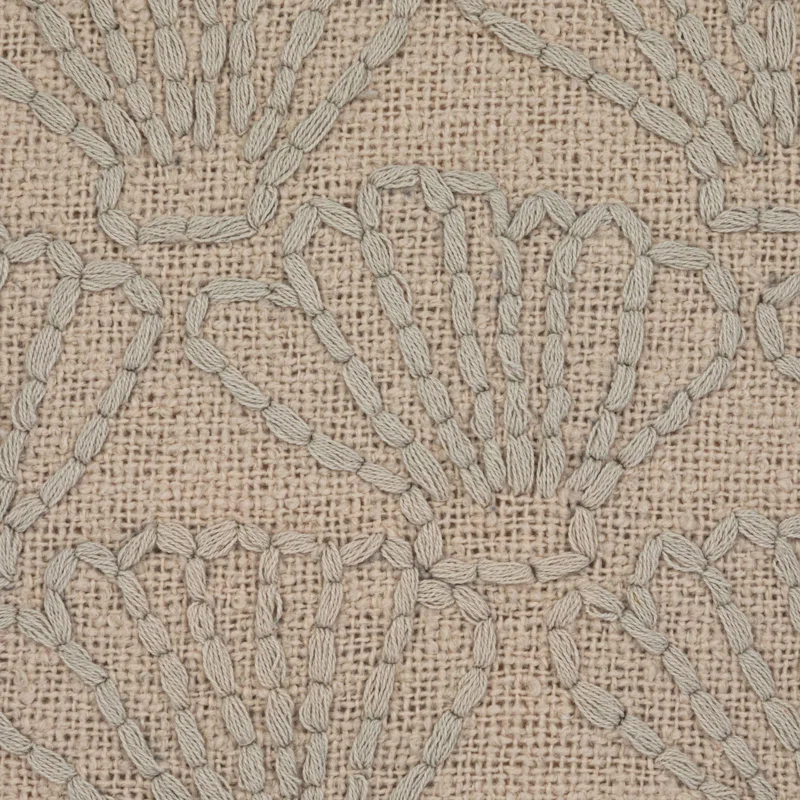 Embroidered Cotton Reversible Throw Pillow