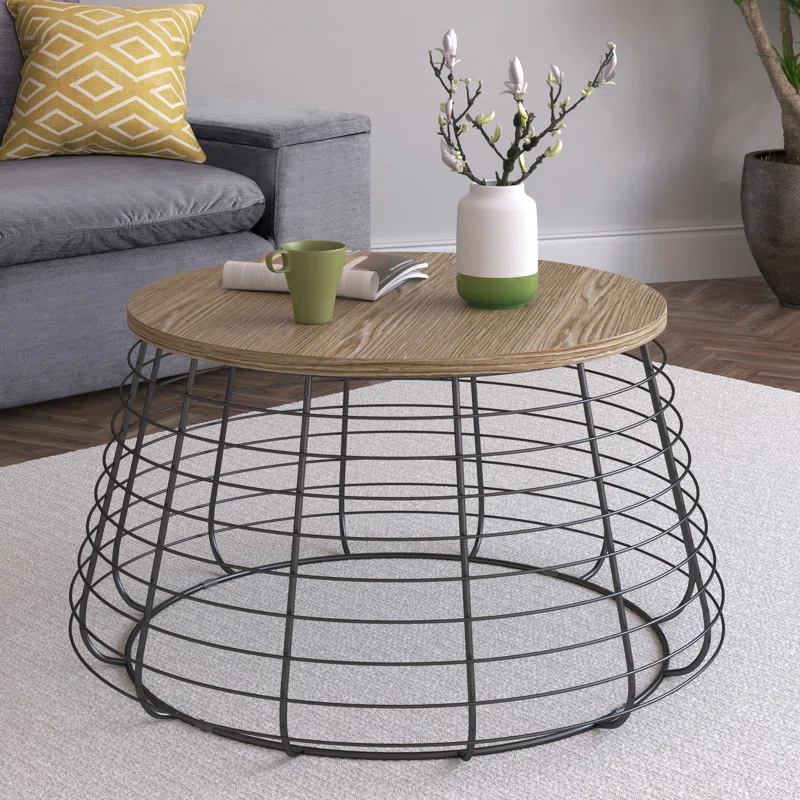 ClickDecor ClickDecor Lydia Matte Black Wireframe Coffee Table