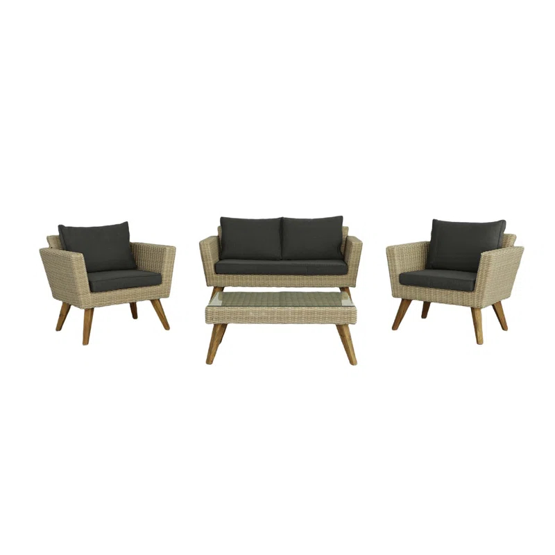 Latitude Run® Larkone 4 Piece Sofa Seating Group with Cushions